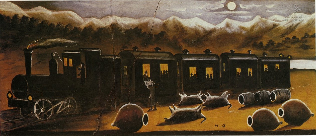 Trein in Kakhetië door Niko Pirosmani