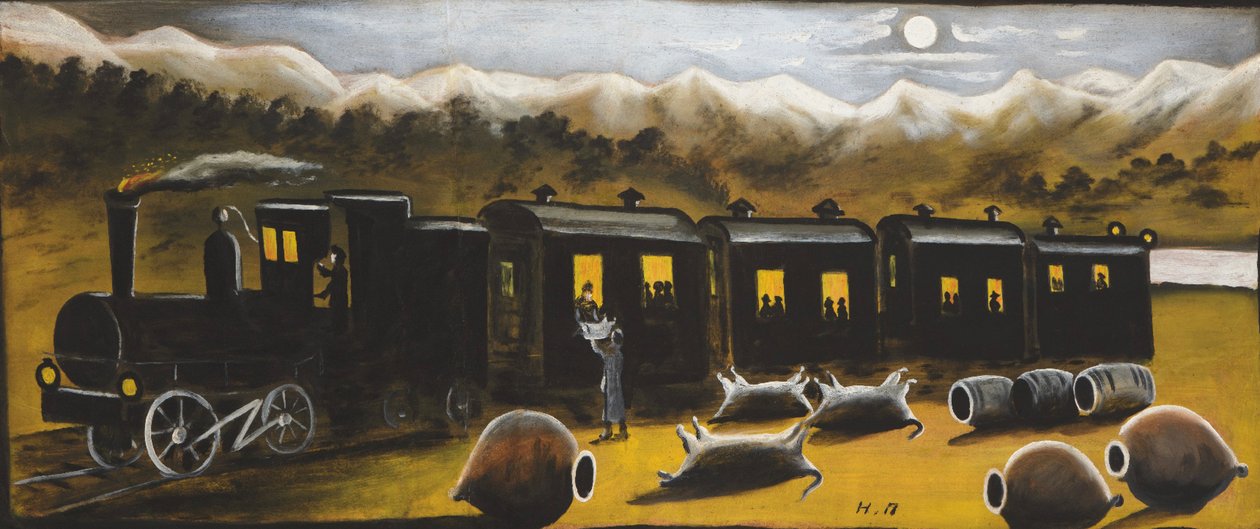 Kakhetische Trein door Niko Pirosmani