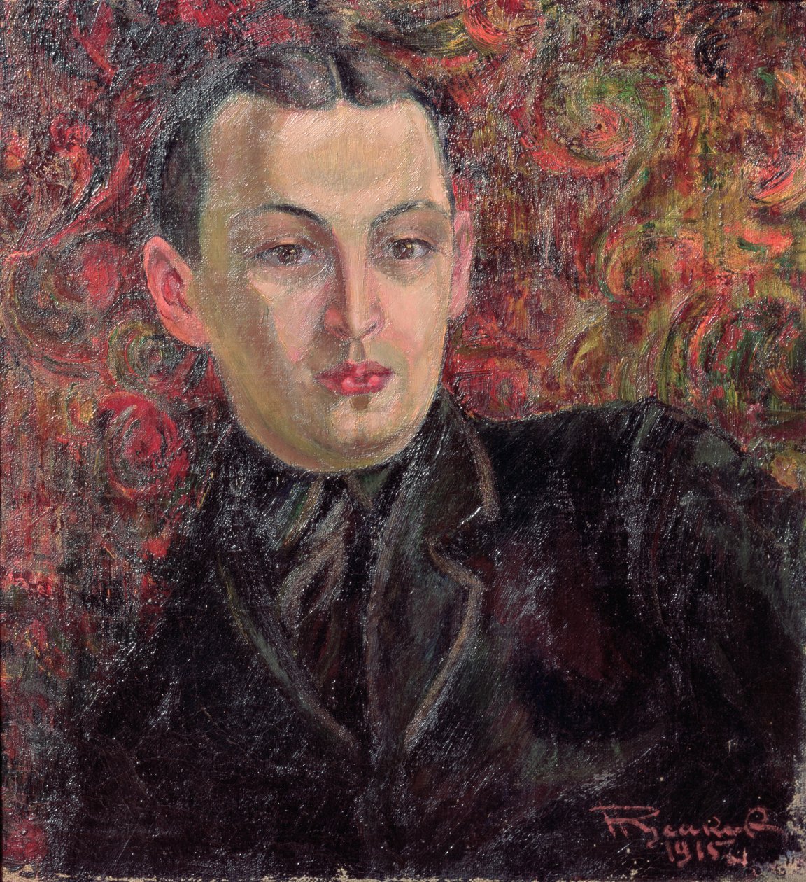 Portret van de kunstenaar Alexander Rodchenko (1891-1956) 1915 door Nikolai Afanasyevich Russakov