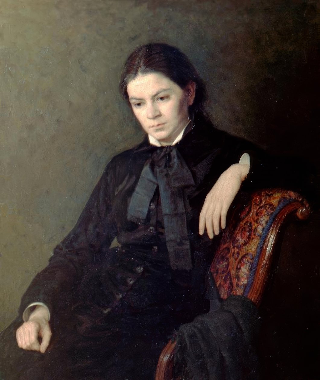 Portret van een onbekende dame door Nikolai Alexandrovich Yaroshenko