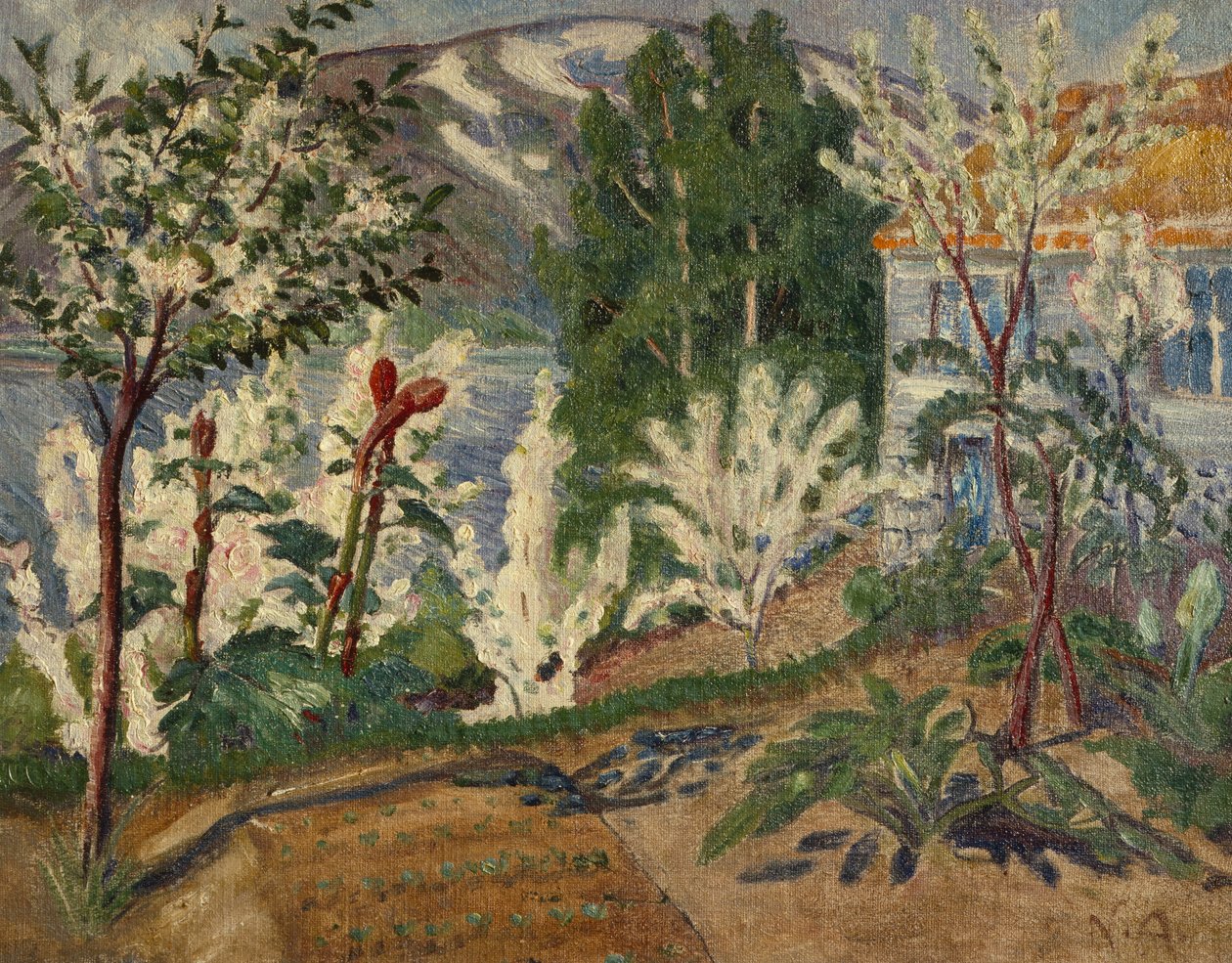 Witte bloei bij het Jølster water door Nikolai Astrup