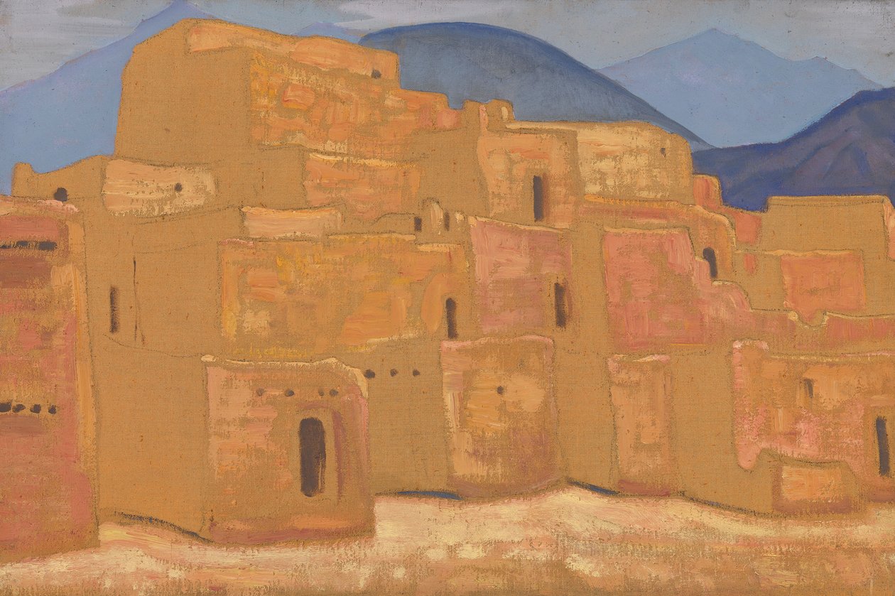 Taos Pueblo, New Mexico, ca. 1921 door Nikolai Konstantinowitsch Roerich