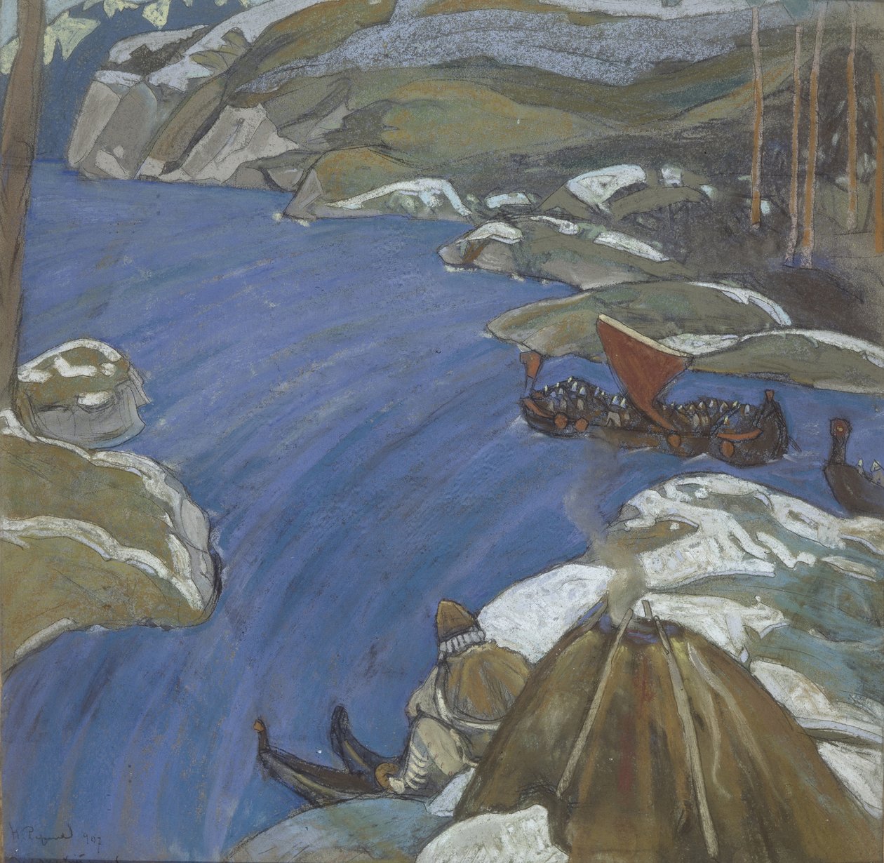 De Varangiaanse Weg, 1904 door Nikolai Konstantinowitsch Roerich