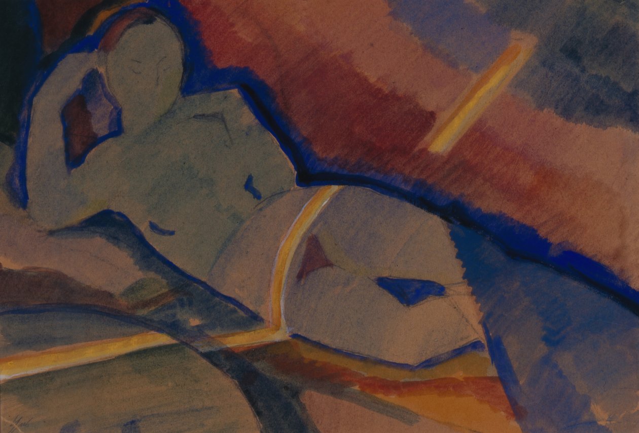Naakt, 1920 door Nikolai Pavlovich Ulyanov