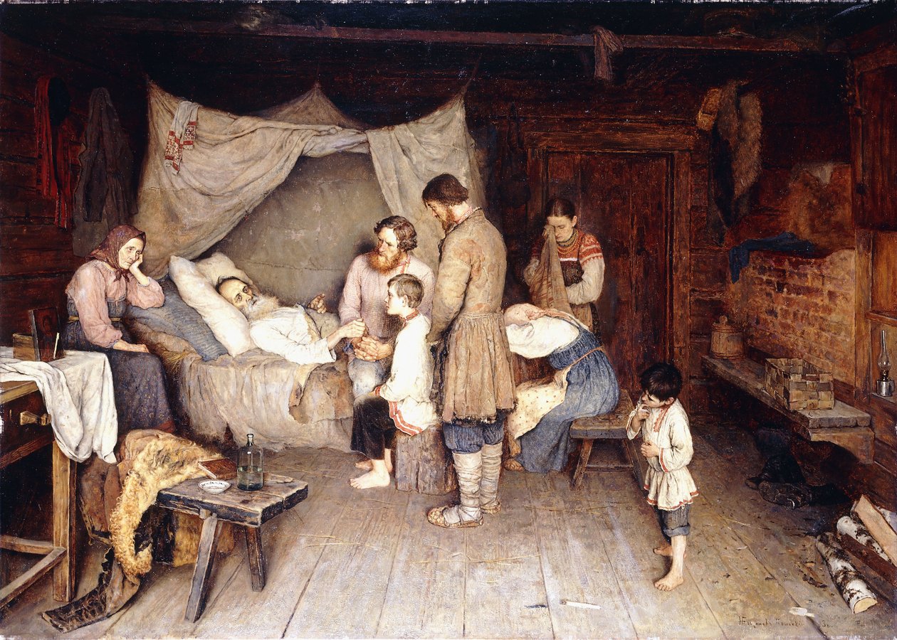 Afscheid door Nikolai Petrovich Bogdanov Belsky