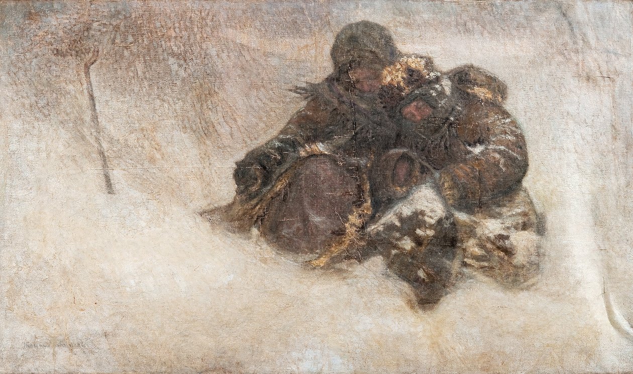 Sneeuwstorm. Kinderen door Nikolai Petrovich Bogdanov Belsky