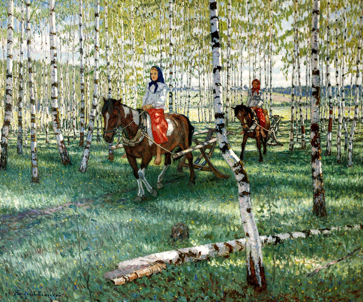 Aan het werk, 1921 door Nikolai Petrovich Bogdanov Belsky