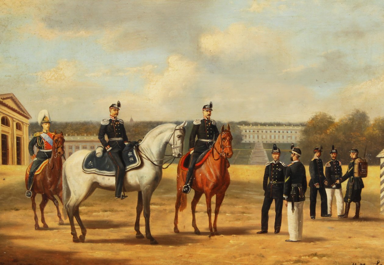 Grenadiers in Tsarskoje Selo door Nikolai Sergeyevich Matveyev