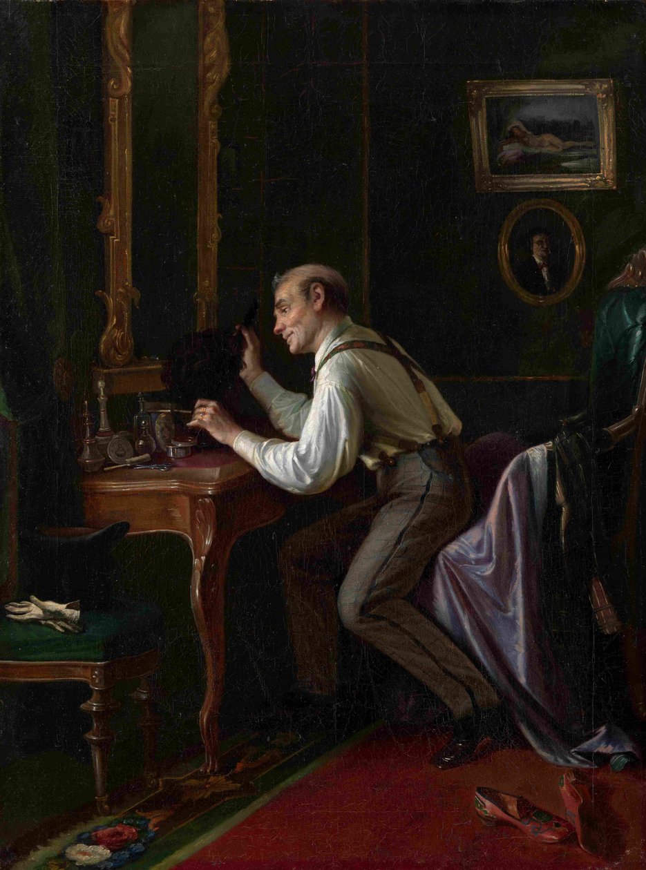 Aan de kaptafel, 1872 door Nikolai Yakovlevich Gribkov