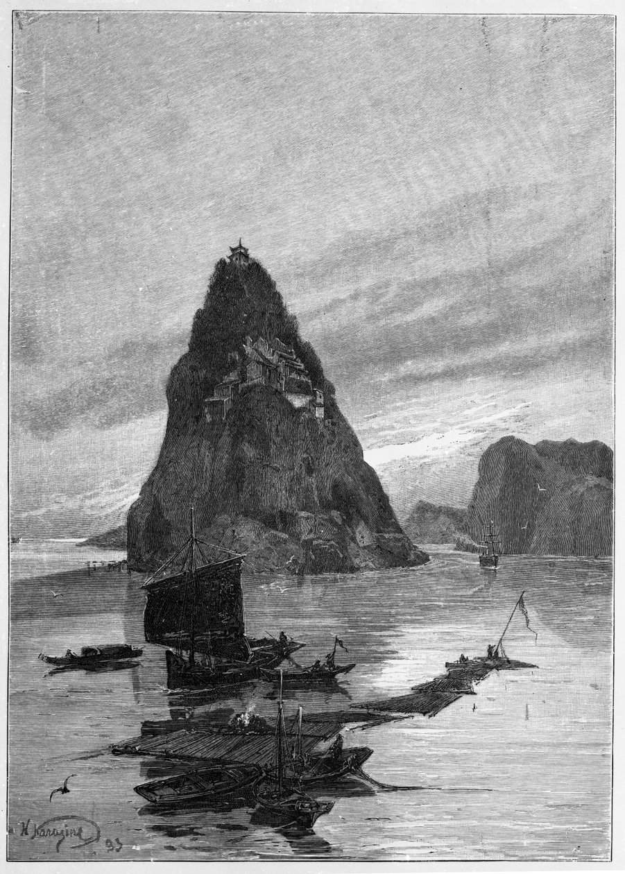 Rots van de Kleine Wees op de Yangtze-rivier, 1893 door Nikolai Nikolaevich Karazin