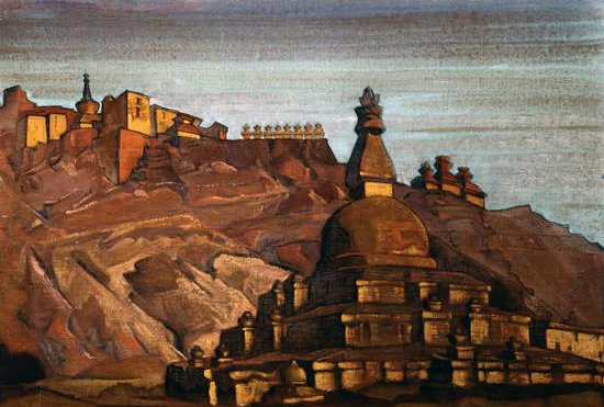 Tibetaans landschap, c.1920 door Nikolay Konstantinovich Rerich