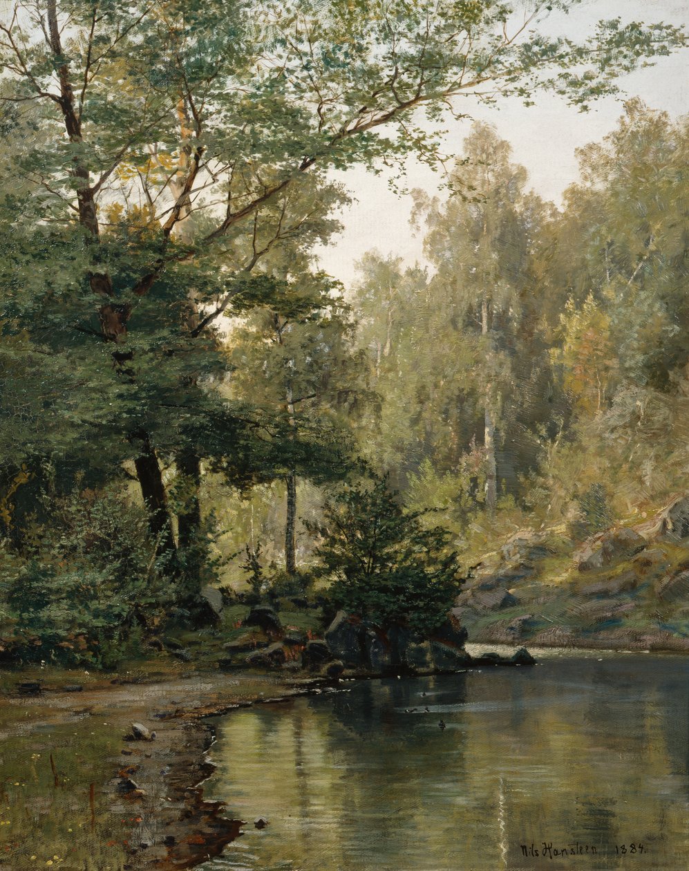 Bosmeer (olieverfschilderij) door Nils Hansteen