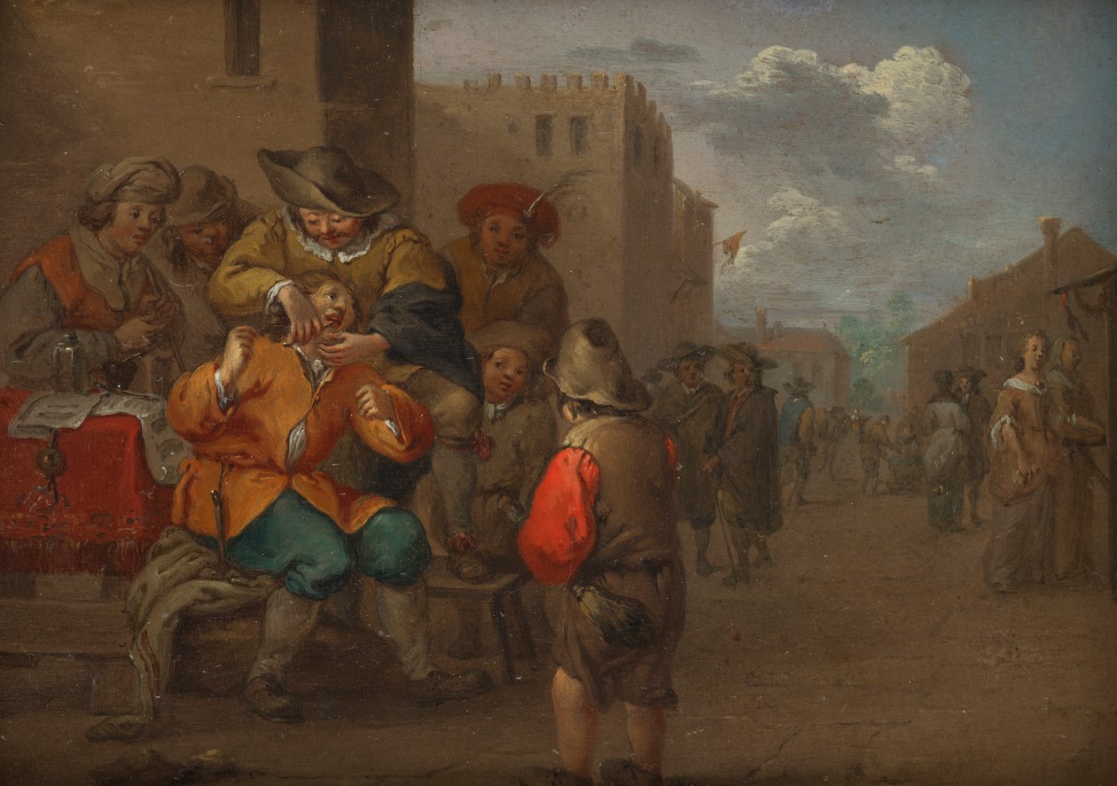 Tandarts op het dorpsplein door Norbert Grund