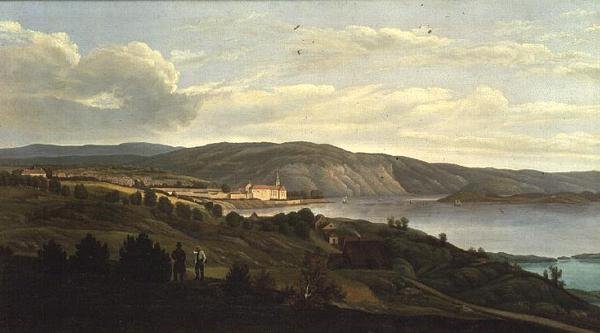 Een uitzicht op Christiania, ca. 1830 door Norwegian School