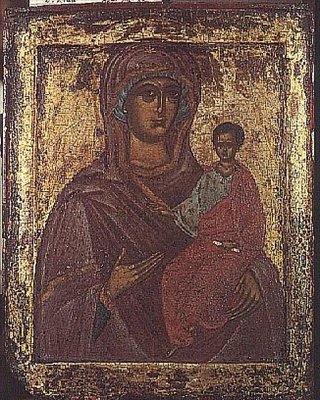 Icoon van de Heilige Maagd door Novgorod School