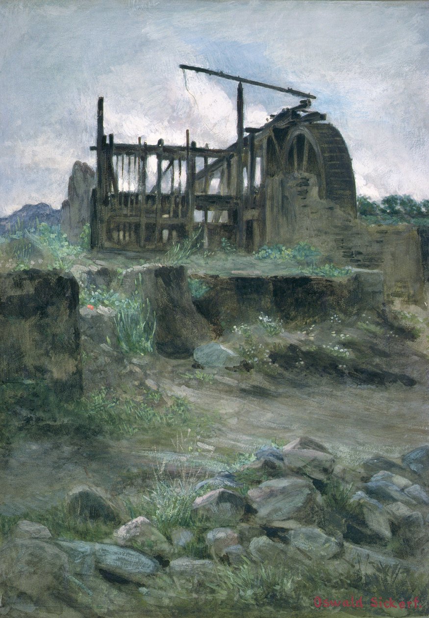Een tinmijn in Cornwall, 19e eeuw door O.A. Sickert