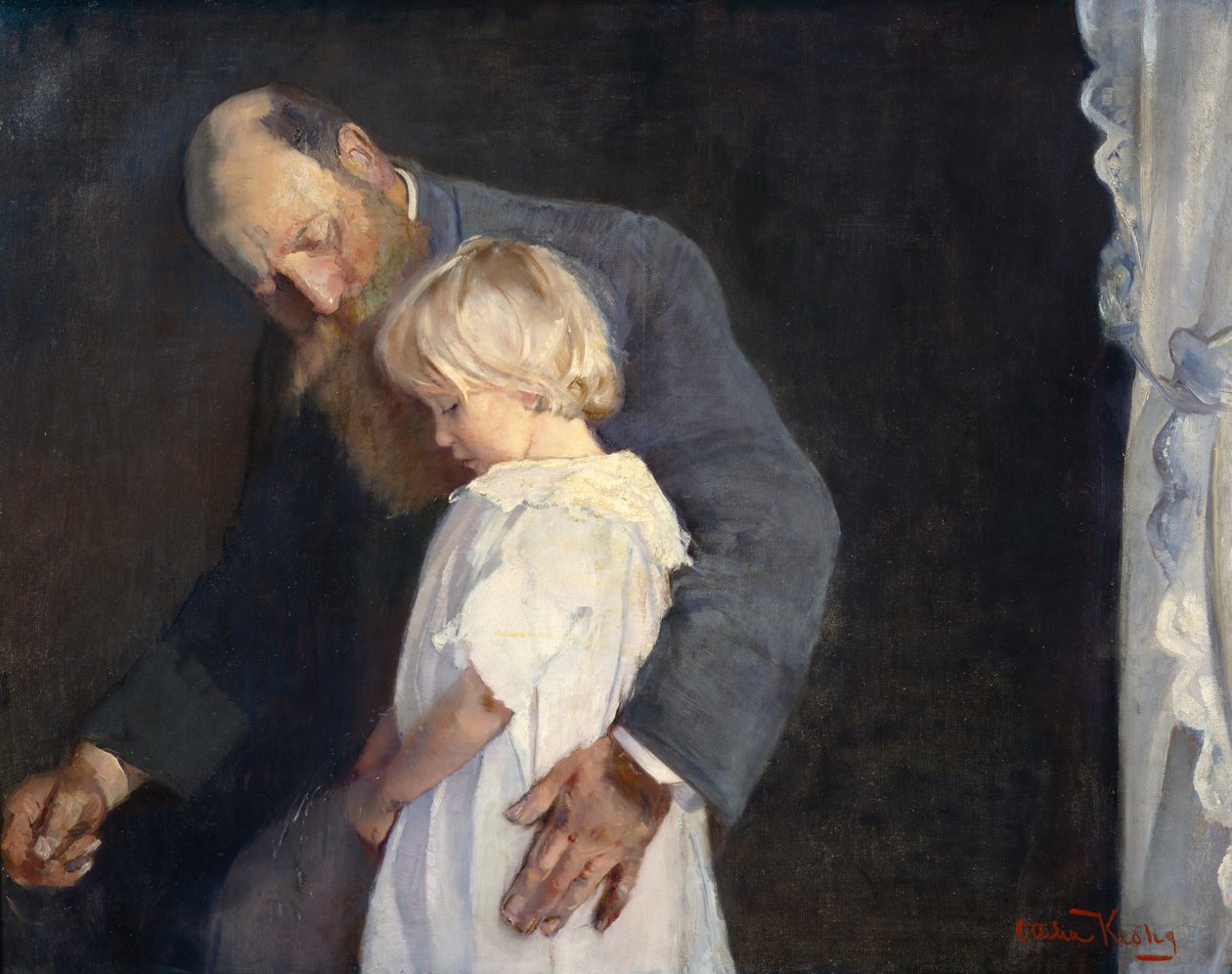 Arme kleine (Chrisitan Krohg en Nana) door Oda Krohg