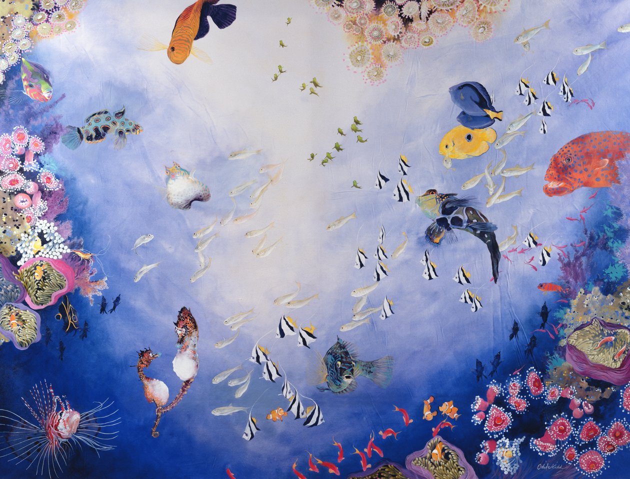 Onderwaterwereld IV (acrylverf op doek) door Odile Kidd