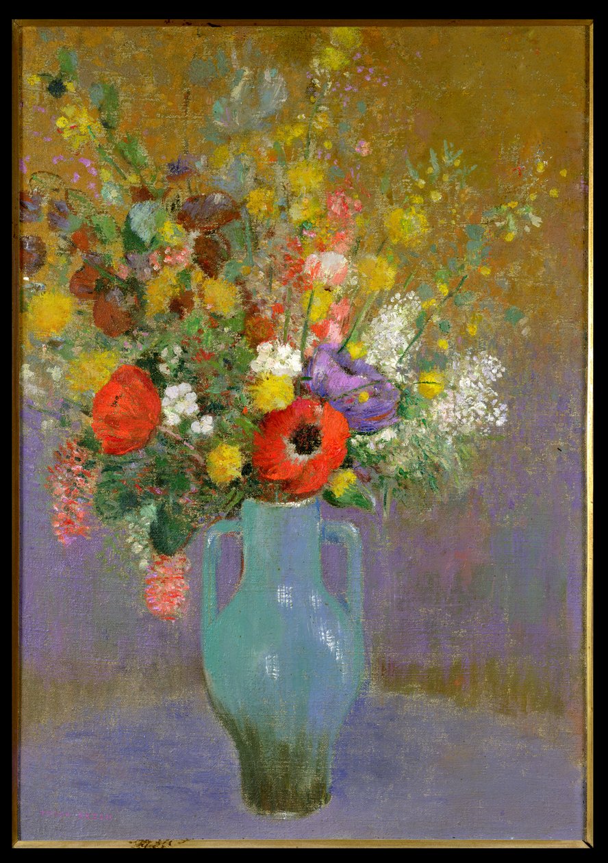 Boeket wilde bloemen, ca. 1900 door Odilon Redon