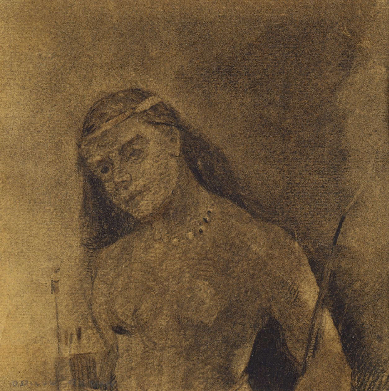Femme Sauvage (Wilde vrouw), ca. 1885-90 door Odilon Redon