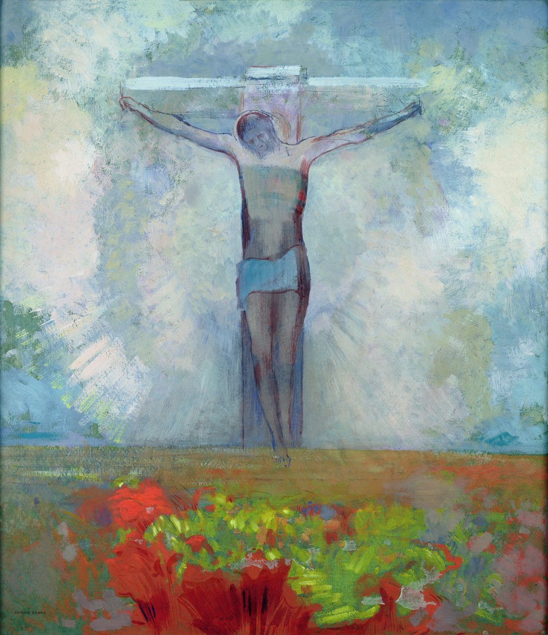 De kruisiging, c.1910 door Odilon Redon