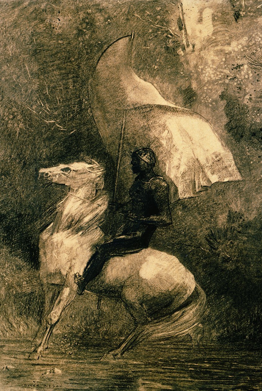 Een Ridder, ca. 1885 door Odilon Redon