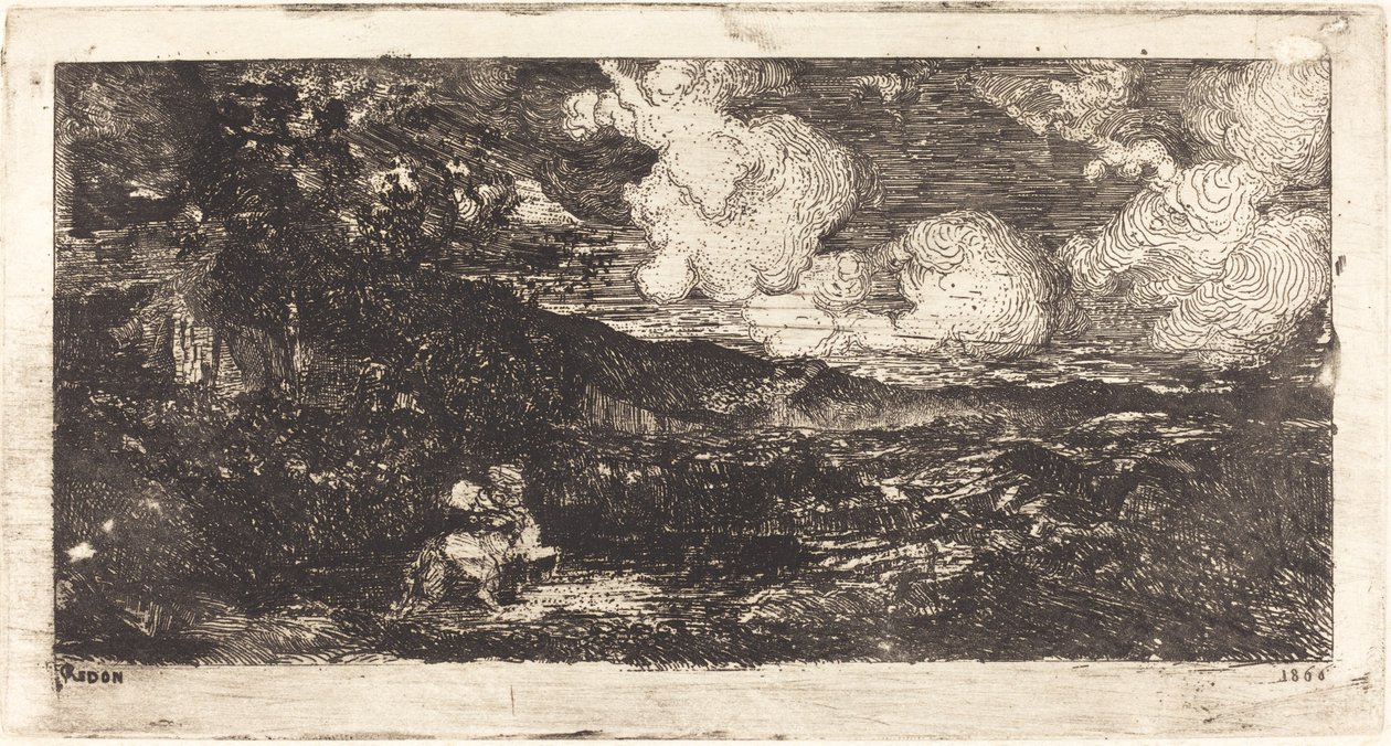 Galopperende ruiter door Odilon Redon