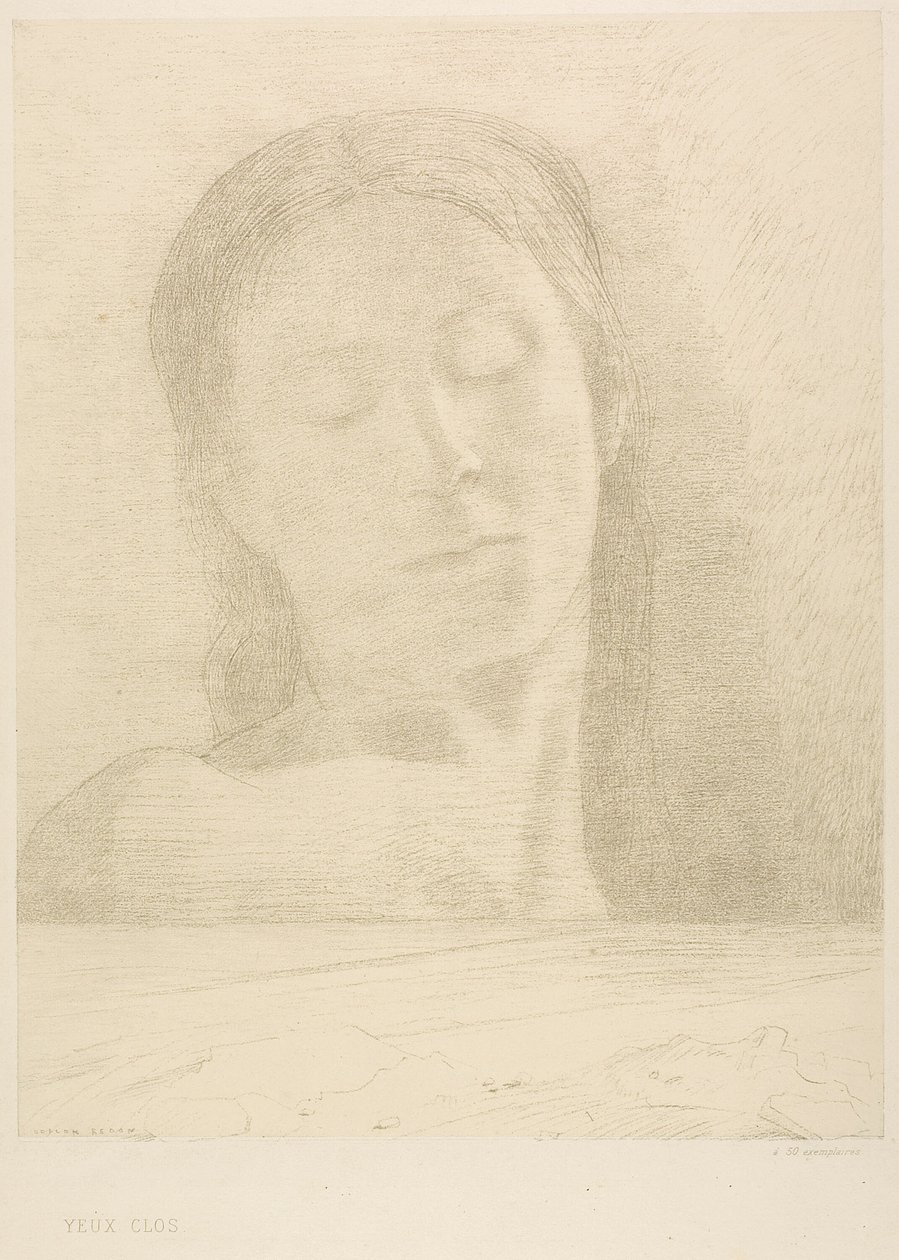 Gesloten ogen door Odilon Redon