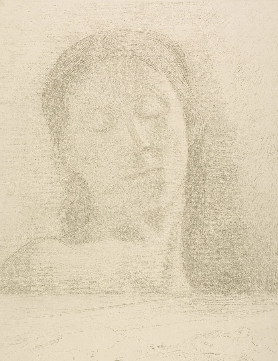 Gesloten ogen door Odilon Redon