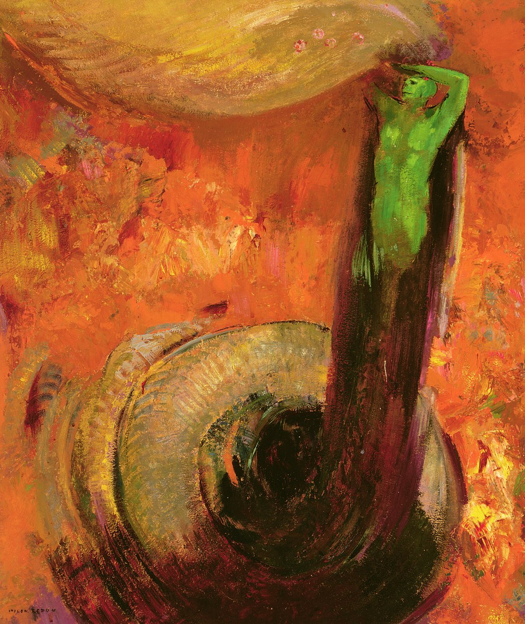 Groene Dood, ca. 1905 door Odilon Redon