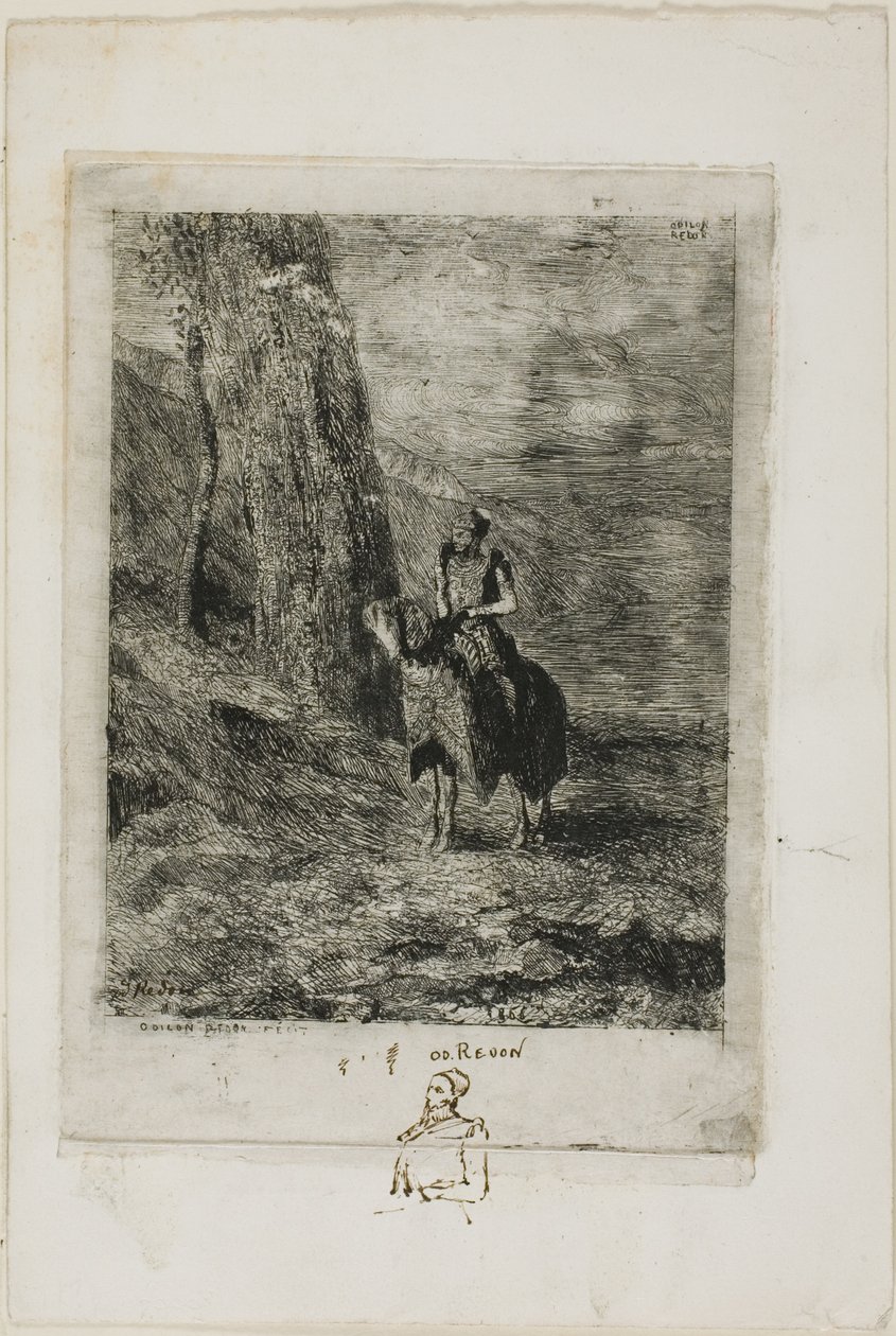 Ruiter wachtend door Odilon Redon