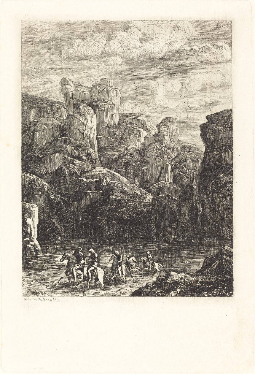 De doorwaadbare plaats door Odilon Redon