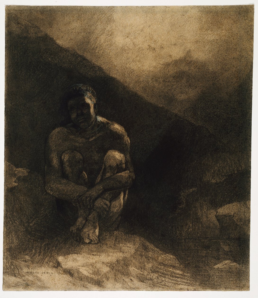 Primitieve mens door Odilon Redon
