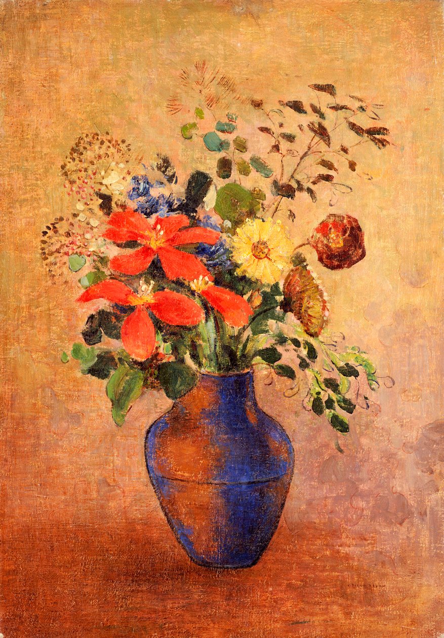 De Blauwe Vaas door Odilon Redon