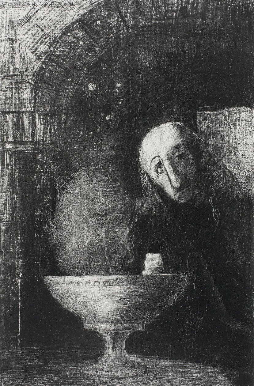 De oneindige zoektocht, uit Nacht, 1886 door Odilon Redon