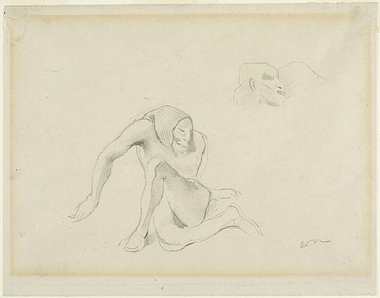 Twee groteske figuren door Odilon Redon