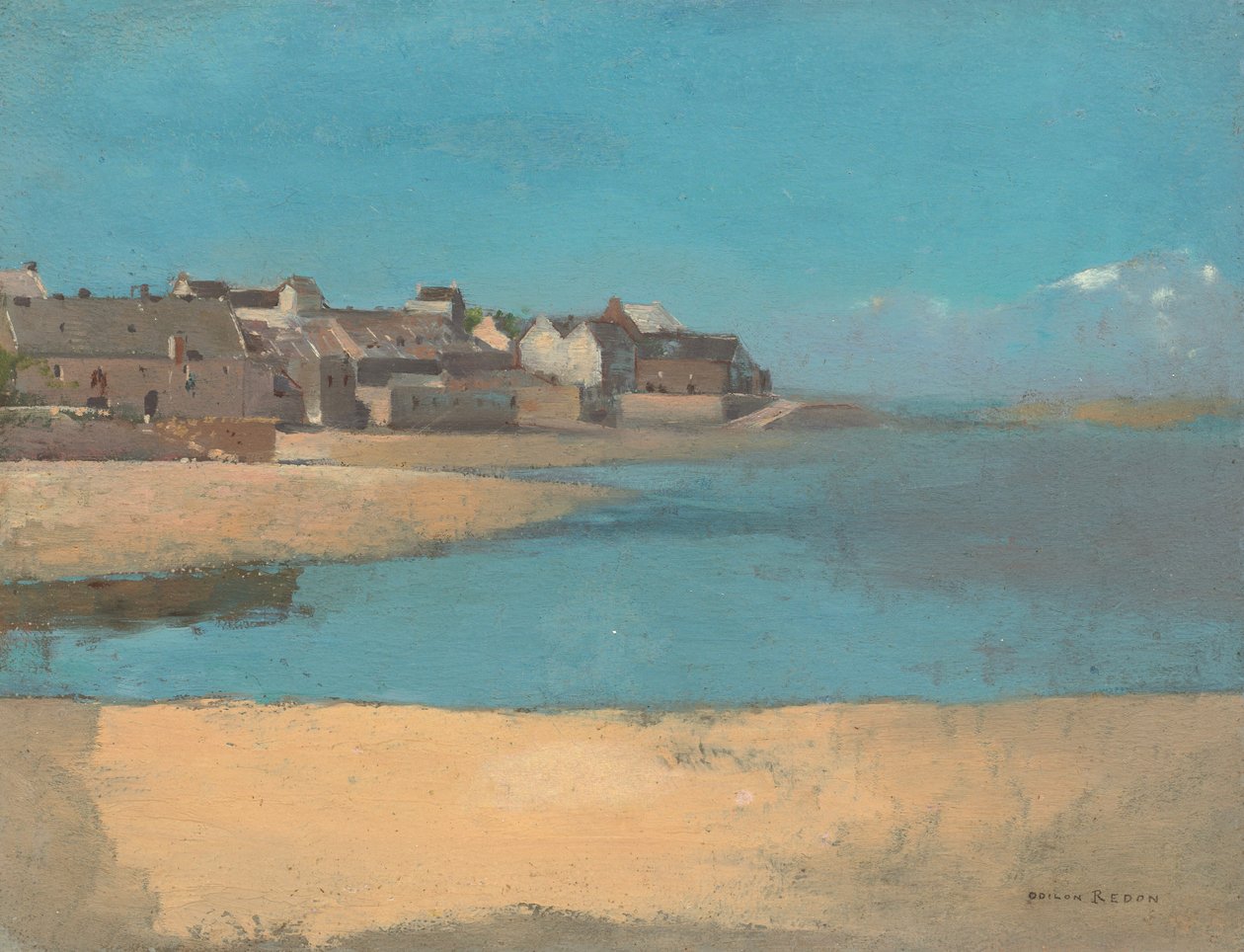 Dorp aan Zee in Bretagne door Odilon Redon