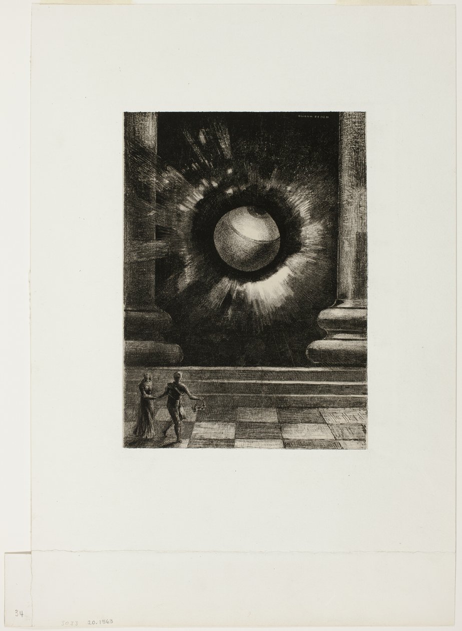 Visioen, plaat acht uit In Dreams door Odilon Redon