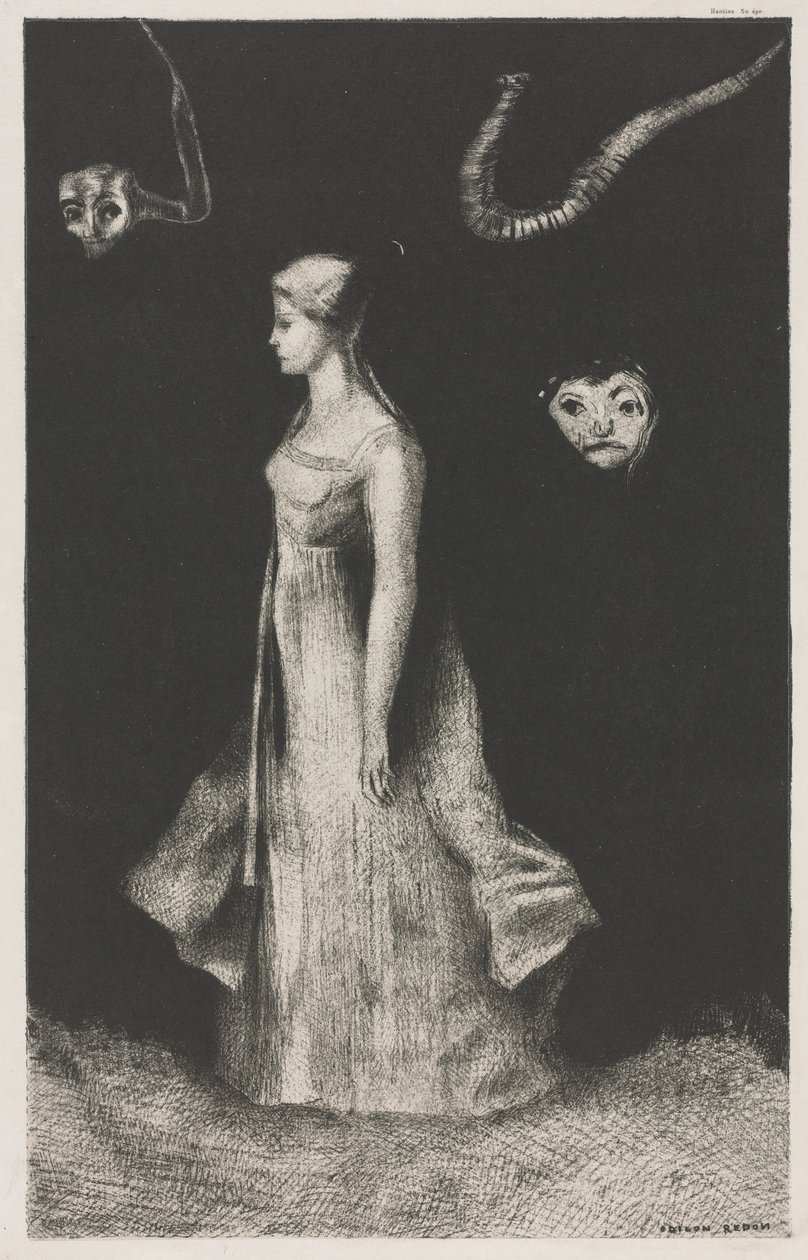 Obsession, 1894 door Odilon Redon Printer: Monrocq