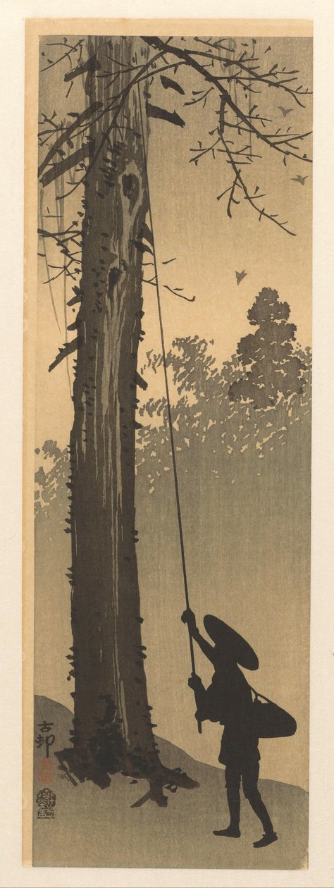 Vogelnest rover door Ohara Koson
