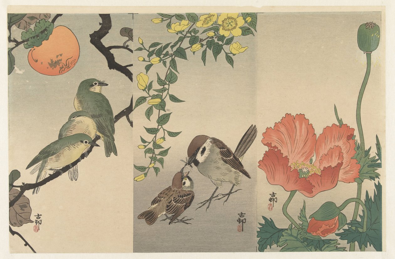 Vogels en planten door Ohara Koson