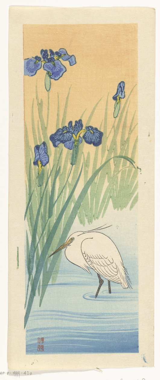 Zilverreiger door Ohara Koson
