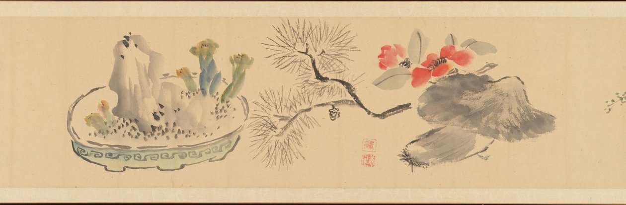 Brief met bloemen, 1831 door Okada Hanko
