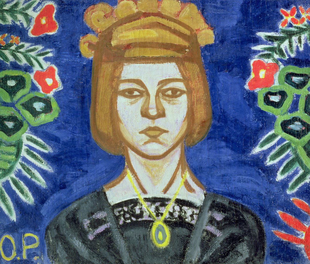 Zelfportret, 1912-15 door Olga Rozanova