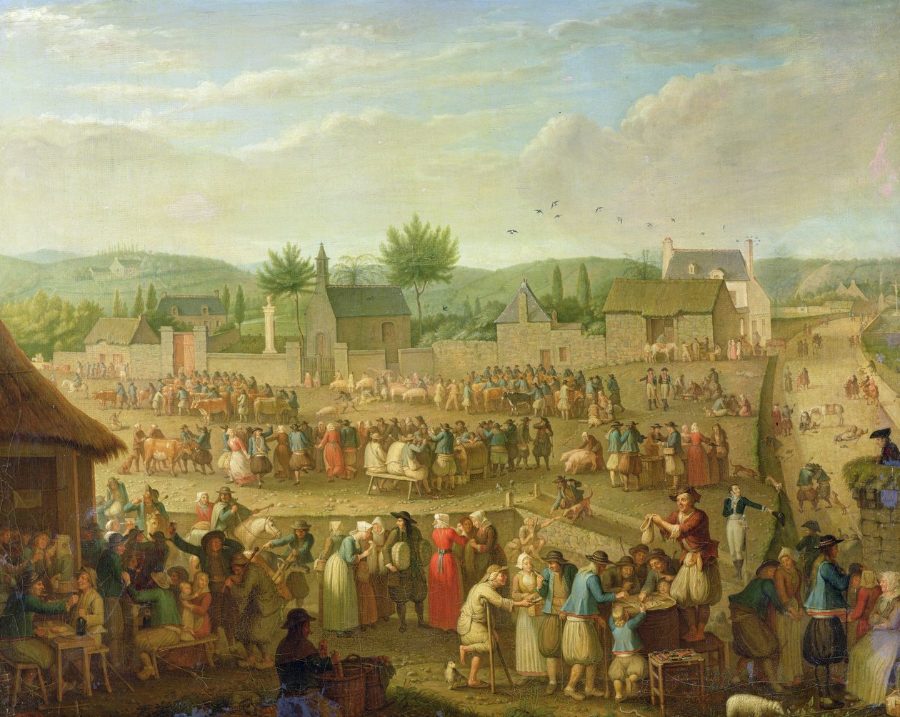 De kermis in Quimper, 1810 door Olivier Perrin