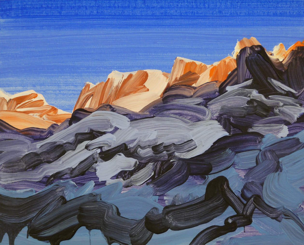 Leukerbad 11, 2012 (acryl op doek) door Olivier Morel