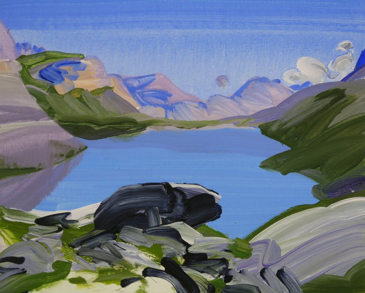 Leukerbad 23, 2012 (acryl op doek) door Olivier Morel