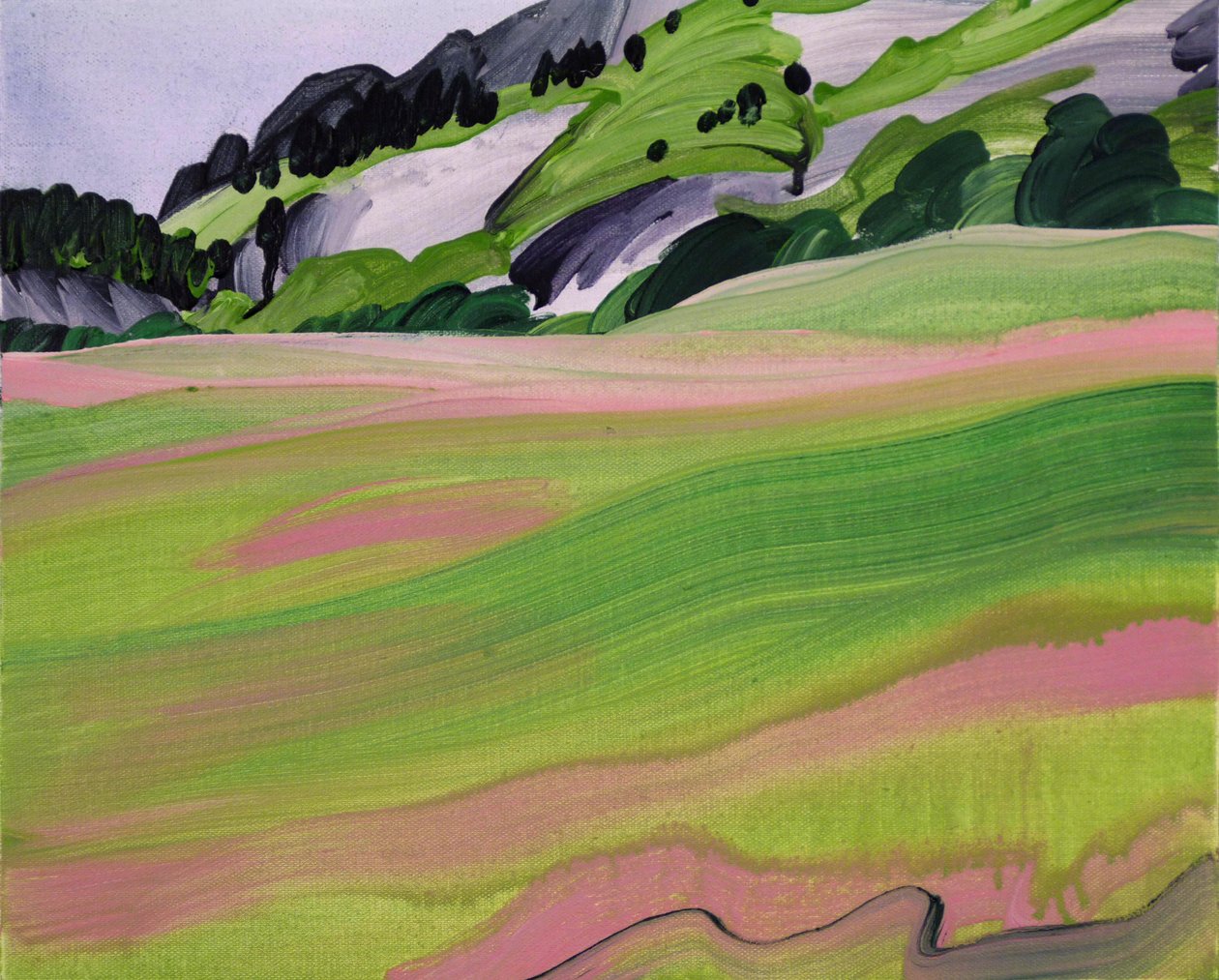 Leukerbad 2, 2012 (acryl op doek) door Olivier Morel