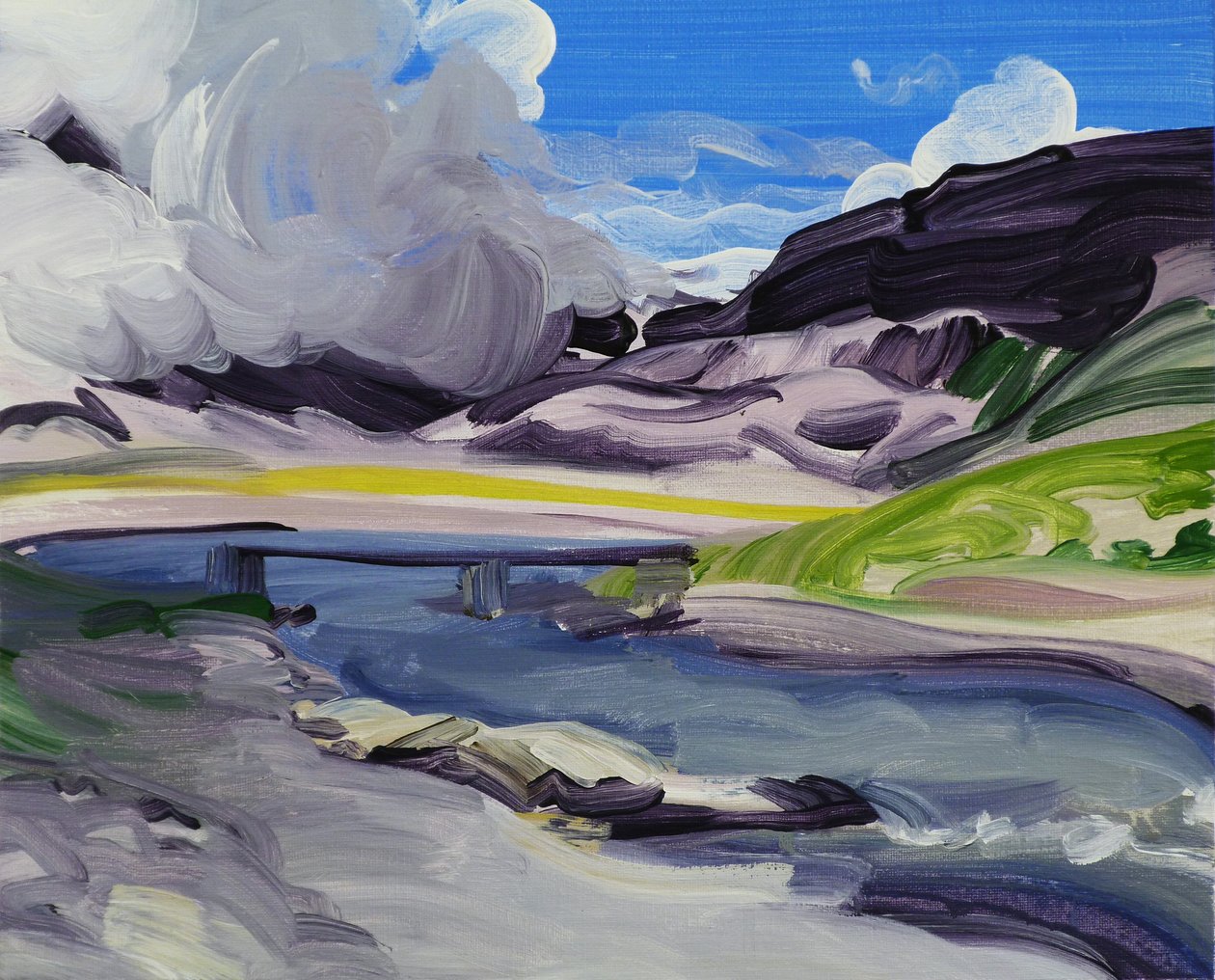 Leukerbad 30, 2014 (acryl op doek) door Olivier Morel