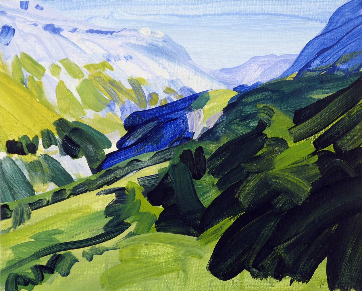 Leukerbad 34, 2017 (acryl op doek) door Olivier Morel